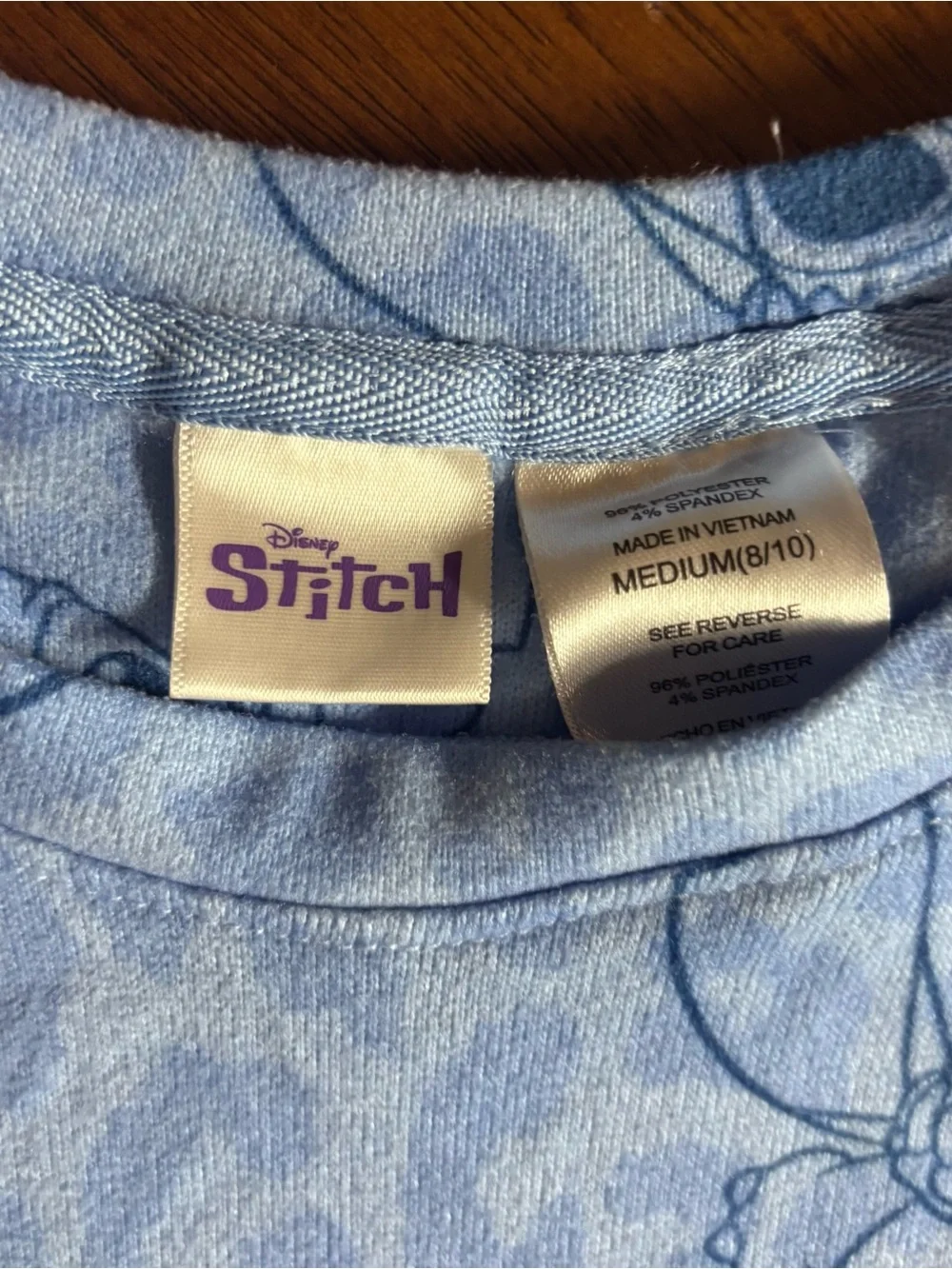 Disney Light Blue Stitch Pajama Set - Short Sleeve Top & Elastic Waist Pants - Picture 2 of 3